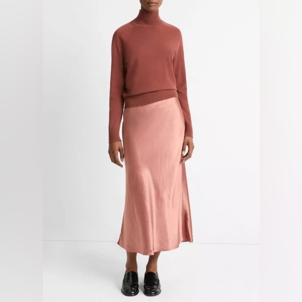 Vince Lingerie Trim Satin Slip Skirt